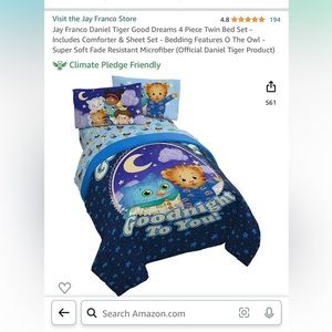 Daniel tiger twin bedding never used